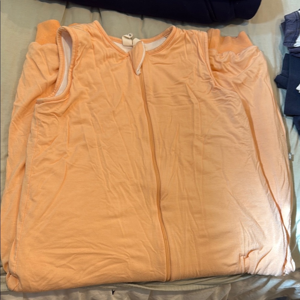 Peach Sleeveless Zip-Up sleep sack